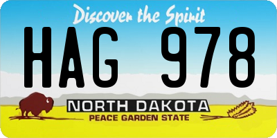 ND license plate HAG978