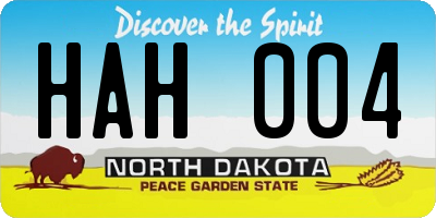 ND license plate HAH004
