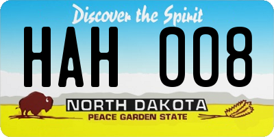 ND license plate HAH008