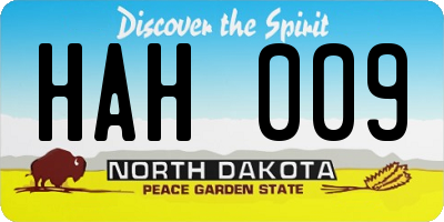 ND license plate HAH009