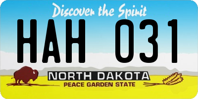 ND license plate HAH031
