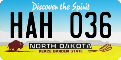 ND license plate HAH036