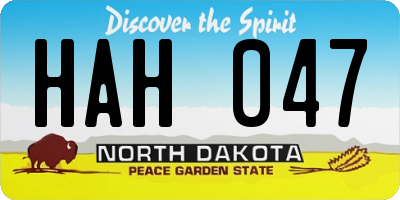 ND license plate HAH047
