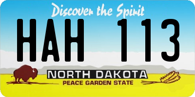 ND license plate HAH113