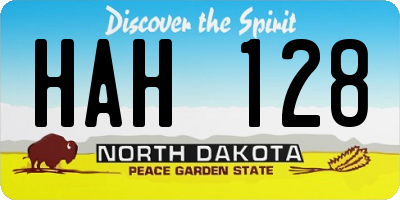 ND license plate HAH128