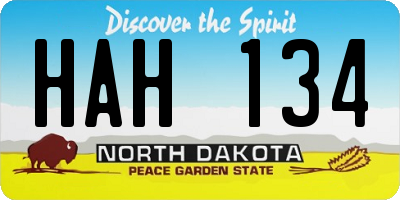 ND license plate HAH134