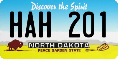 ND license plate HAH201