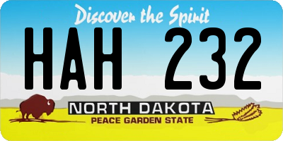 ND license plate HAH232