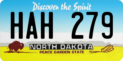ND license plate HAH279