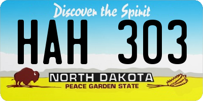 ND license plate HAH303