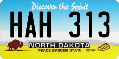 ND license plate HAH313