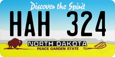 ND license plate HAH324