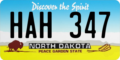 ND license plate HAH347