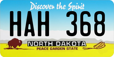 ND license plate HAH368