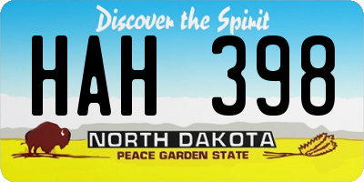 ND license plate HAH398