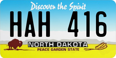 ND license plate HAH416