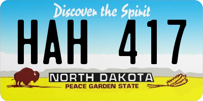 ND license plate HAH417