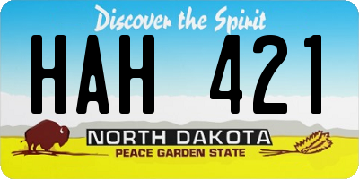 ND license plate HAH421
