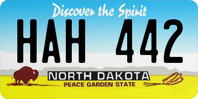 ND license plate HAH442