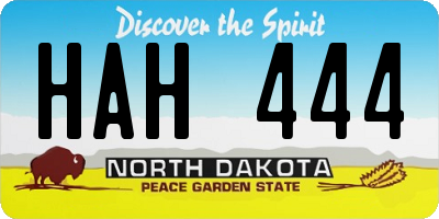 ND license plate HAH444