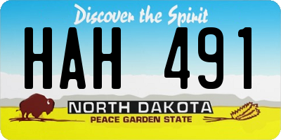 ND license plate HAH491
