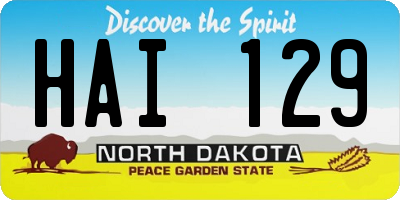 ND license plate HAI129