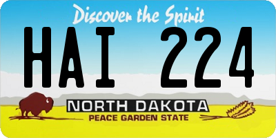ND license plate HAI224