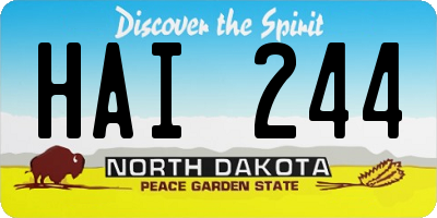 ND license plate HAI244