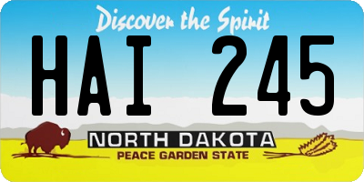 ND license plate HAI245