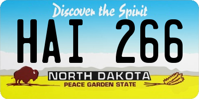 ND license plate HAI266