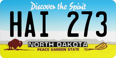 ND license plate HAI273