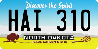 ND license plate HAI310