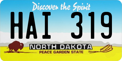 ND license plate HAI319