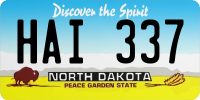 ND license plate HAI337