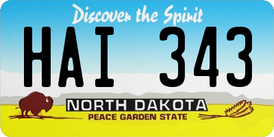 ND license plate HAI343