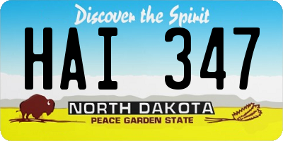 ND license plate HAI347
