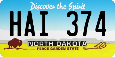 ND license plate HAI374