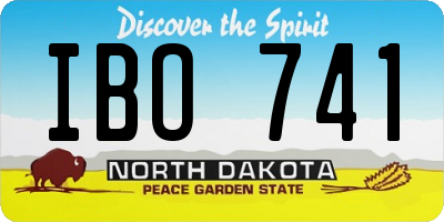 ND license plate IBO741