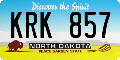 ND license plate KRK857