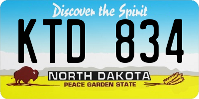 ND license plate KTD834
