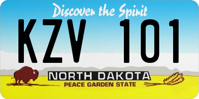 ND license plate KZV101