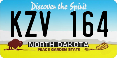 ND license plate KZV164