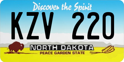 ND license plate KZV220