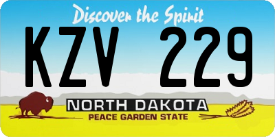 ND license plate KZV229
