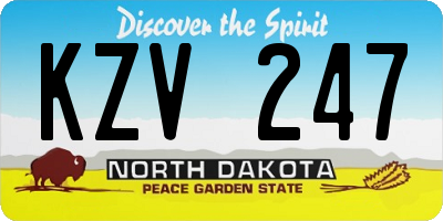 ND license plate KZV247