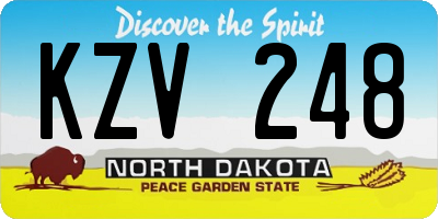 ND license plate KZV248