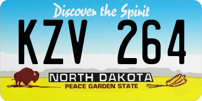 ND license plate KZV264