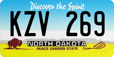 ND license plate KZV269