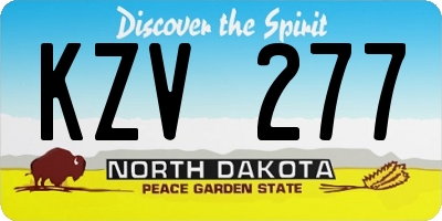 ND license plate KZV277