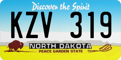 ND license plate KZV319